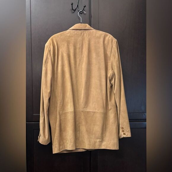 LEATHER CULT Oak Brown Suede Leather Blazer - Picture 7 of 16